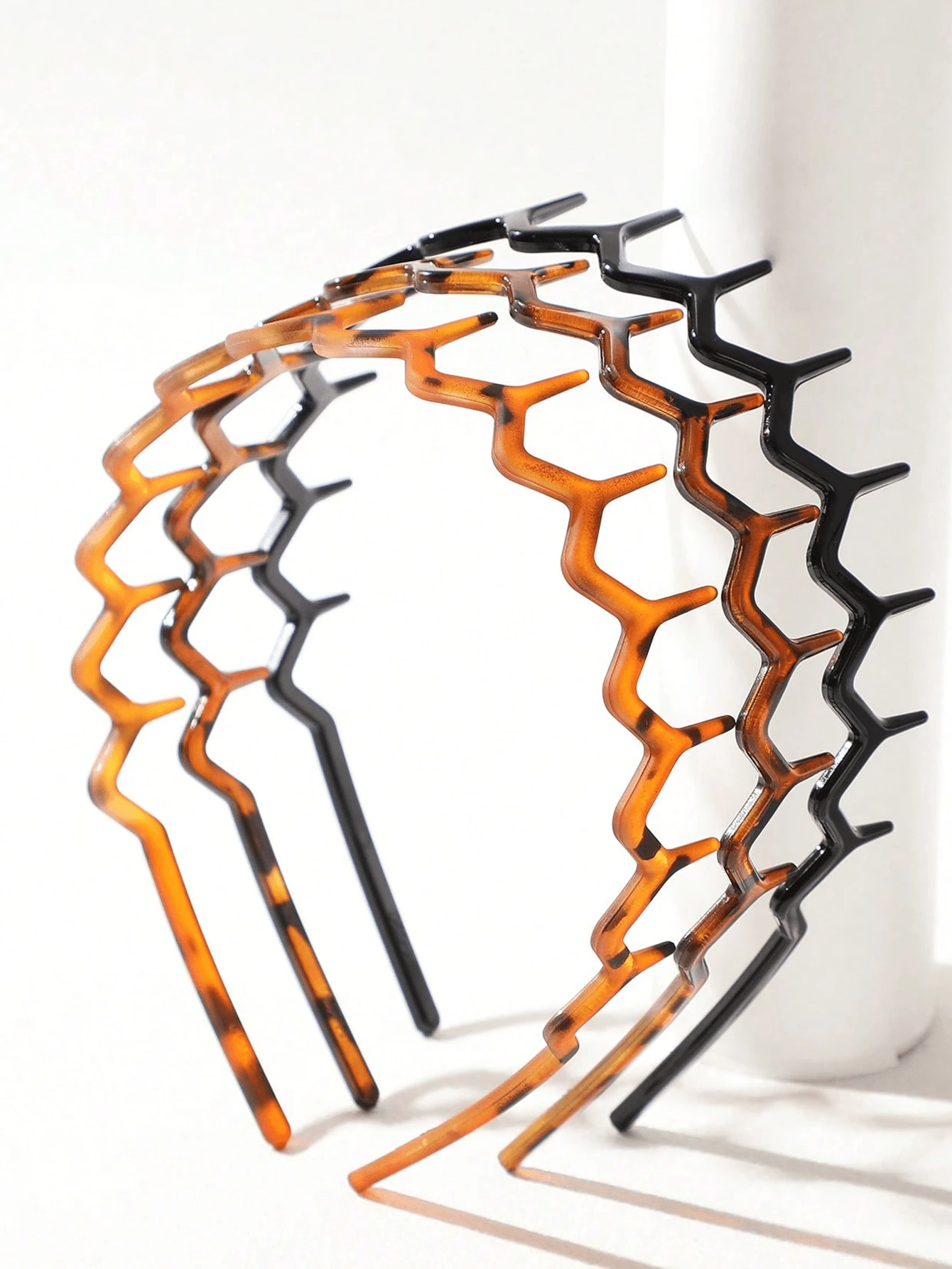 3pcs Wavy Toothed Headbands, Simple Non-Slip Hair Bands, Leopard Print Multi-Color, Suitable For Men And Women Hair Care, Hair Hoop ,Hairband For Women Hair Accessories - 彩色 - 查看 1