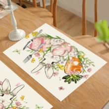 1 قطعة/4 قطع/6 قطع من بلاسيمات الكتان بنمط الأرنب، ديكور منزلي، هدايا عيد الفصح، ديكورات عيد الفصح، مناسبة لطاولة الطعام، لجميع المواسم، بطانات طاولة قابلة للغسيل، ديكور الغرفة، أواني تقديم، بطانات مطبخ وطعام، ديكورات حفلات داخلية وخارجية، ديكور منزلي، هدايا مثالية - متعدد الألوان - مشاهدة 9