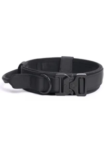 Tactical Dog Collar With Handle Heavy-Duty Metal Buckle Strong Training Collar Adjustable For Medium To Large Dogs. - 玫瑰紅迷彩 - 查看 5