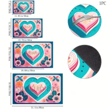 1pc Heart Art Print Absorbent Dish Drying Mat, Dish Drying Pad, Espresso Machine Countertop Absorbent Mat, Sink Drain Mat, Soft Faucet Absorbent Mat, Sink Cup Mat, Home Decor, Kitchen & Bathroom Accessories - Multicolor - View 11