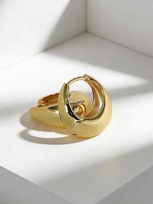 Charm-In 1对女士镀金耳环 - 日常/办公/派对时尚配饰，理想的生日/周年纪念礼物（1.6厘米） - 金色 - 查看 5