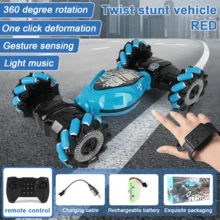 1pc Blue/Red RC Car, 4WD Gesture Control Stunt Car With Lights And Music - The Perfect Gift For Kids On Special Occasions. Gesture Control RC Car Toy With Smartwatch Gesture Sensor, 2.4GHz Remote Control Car With Lights And Music, 360° Drifting Off-Road RC Stunt Car - Color - View 17