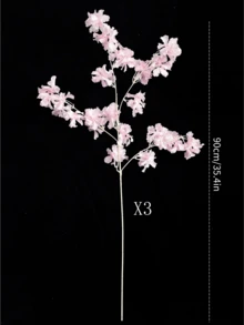 1/2/3支装仿真丝樱花/桃花/梅花枝条，带叶子，适用于墙面、客厅、卧室、婚礼、派对装饰、桌面摆设。家居、书桌、厨房、婚礼、餐桌、中心装饰、办公室、花园、户外、房屋、庭院装饰，适合春、夏、秋、冬四季。 - 粉色 - 查看 9