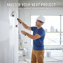 Rolo de Pincel de Pelo de 9 Polegadas, Espesso e Denso, Grau Profissional para Tinta Látex e Tinta Artística, Revestimento Uniforme, Ferramenta de Decoração DIY - Branco - Visão 7