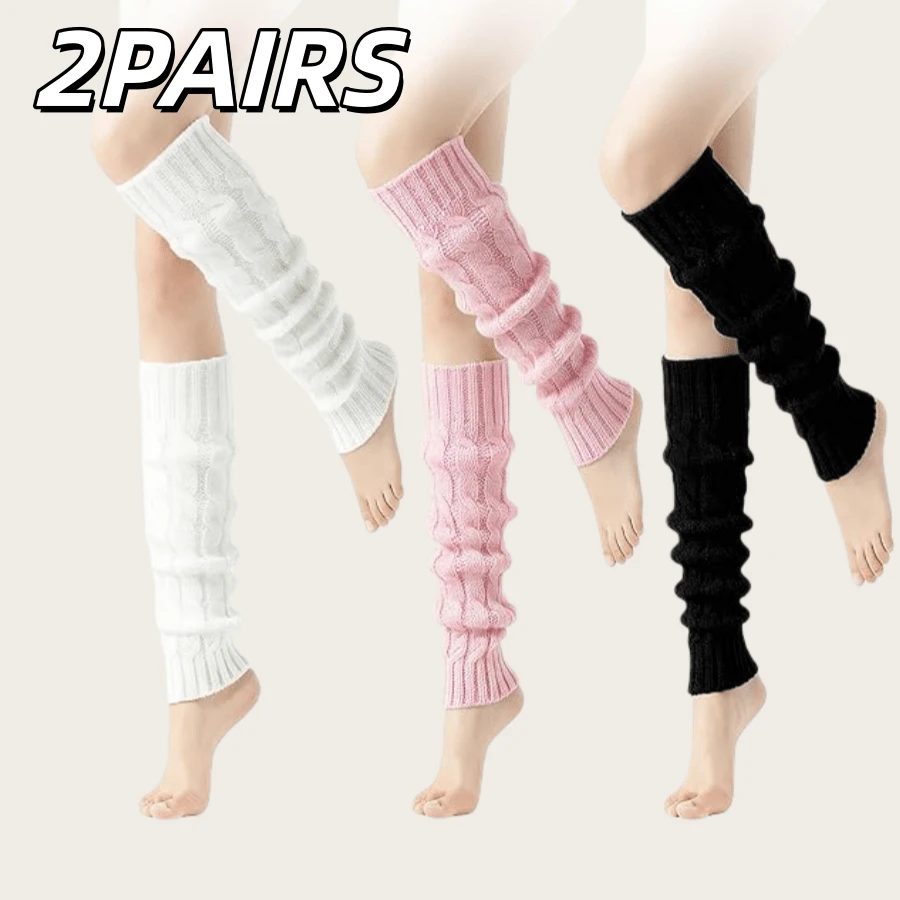 3 Pairs Women's Warm Leggings, 80s Ribbed Knit Long Socks, Suitable For Party And Sports - Multicolor - View 1