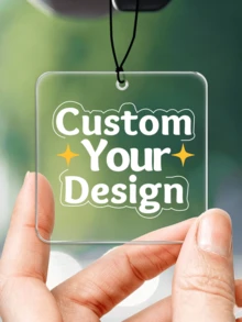 1-4pcs Custom Square Acrylic Pendant, Personalized Rearview Mirror Car Hanging Ornament - Custom Image, Design, Logo, High-Quality Acrylic Decoration, Souvenir For Car, Home, Office, School, Unique Gift For Dad, Mom, Child, Grandparents, Friends, Perfect For Holiday Decor, Anniversary, Daily Use - Multicolor - View 4