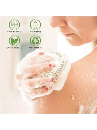 1/5pcs Soap Saver Pouch, Sisal Soap Bag With Drawstring, Soap Saver Bag, Knotted Shower Soap Bag For Foaming And Drying, Bathroom Accessories Home Bathroom Decor Fall Decor Back To School