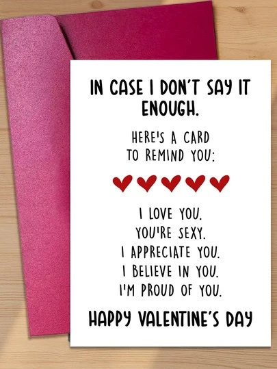 1张可爱爱情贺卡，情人节贺卡、圣诞贺卡、生日贺卡，表达“我爱你”、“非常开心”等美好祝愿，小型圣诞商务用品，感谢卡，适合送给朋友、丈夫、男友、妻子、女友、家人、兄弟姐妹、父母、伴侣、同事、同学、爱人和挚友、父亲、母亲，适用于各种场合，圣诞礼物、情人节礼物