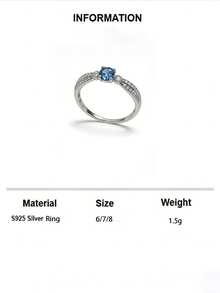 1 件 925 纯银优雅方晶锆石戒指，女士优质珠宝，订婚/求婚礼物 - 銀色 - 查看 8