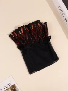 1 Pair Elegant Peacock Pattern Lace Over-The-Knee Socks - Sexy Sheer Thigh High Stockings For Women - Multicolor - View 11