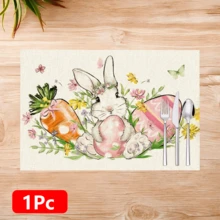 1 قطعة/4 قطع/6 قطع من بلاسيمات الكتان بنمط الأرنب، ديكور منزلي، هدايا عيد الفصح، ديكورات عيد الفصح، مناسبة لطاولة الطعام، لجميع المواسم، بطانات طاولة قابلة للغسيل، ديكور الغرفة، أواني تقديم، بطانات مطبخ وطعام، ديكورات حفلات داخلية وخارجية، ديكور منزلي، هدايا مثالية - متعدد الألوان - مشاهدة 14