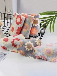 200pcs 30cm*30cm Bohemian Floral Pattern Cleaning Cloths, Dual-Use Wet & Dry, Soft, Suitable For Home And Kitchen Cleaning, Random Colors - Random Color - View 8