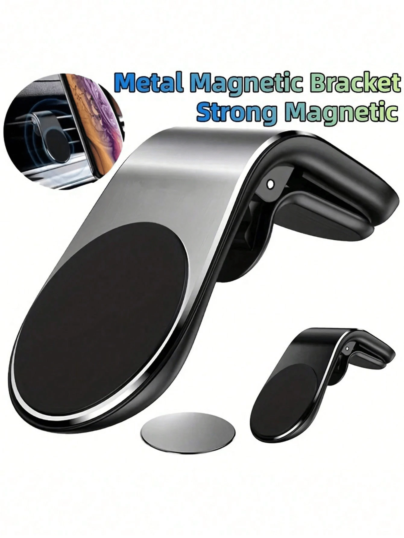 Best-Selling F3 Magnetic Car Phone Holder, L-Shaped Air Vent Mount, Strong Magnetic Adsorption, Alloy Body, Stable Anti-Slip Design, Supports Hands-Free Navigation And Calling, Fits All Smartphones