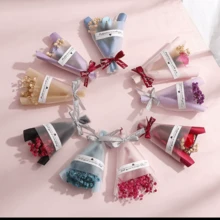 Preserved Flower Bouquet Premium Handmade Gift | Baby's Breath Mini Bouquet With Preserved Rose | Perfect Valentine's Day Present For Her - Multicolor - View 2