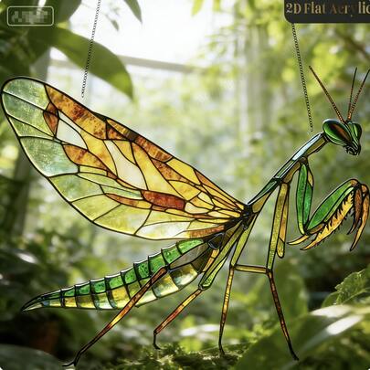 1 chiếc bọ ngựa bằng acrylic, hình phẳng 2D, dùng để bắt sáng trong vườn, chủ đề động vật, quà tặng sinh nhật, đồ trang trí treo cho phòng khách, văn phòng, studio.