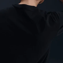 Nike Solid Color Print Dropped Shoulder Short Sleeve Crew Neck T-Shirt, Black - 黑色 - 查看 5