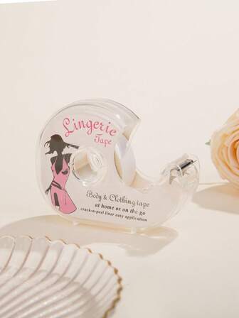 1 rollo de 5m de cinta de fibra elástica de doble cara invisible para Body y ropa, de material no tejido, cinta adhesiva transparente para sujetador, apta para todos los tonos de piel, unicolor