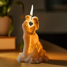 Molde de silicona para velas en forma de pareja besándose para el Día de San Valentín, molde de silicona en forma de princesa y príncipe besándose, molde de silicona en forma de pareja romántica, apto para resina, yeso, arcilla, hormigón, manualidades, decoración del hogar, regalo para fiestas - Blanco - Ver 6