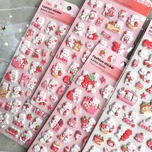 Pegatinas de burbujas rosas brillantes con adorables patrones de comida y animales, adecuadas para diarios, álbumes de recortes, fundas de teléfono, manualidades DIY y decoración de papelería estética, regalo perfecto para la temporada de bodas y el Día de la Madre - Pegatinas 3D 19 - Ver 9
