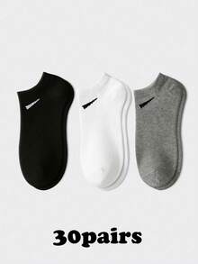 30双/60只纯色时尚女袜，简约舒适，休闲百搭，适合日常穿着，是冬季礼物、圣诞礼物和运动袜的理想之选，可赠送亲朋好友（1双=2只）。可选数量：2只/6只/10只/20只/30只/60只。