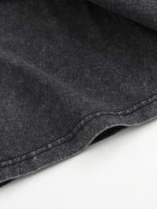 Men's Printed Vintage Washed Vest, Loose Fit, Casual Street Style, An Essential Everyday Item. - màu đen - Xem 3