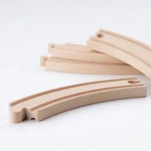 IKEA LILLABO Tetra Pak Toy Train Track, Solid Beech Wood, Compatible With Universal Train Tracks, Straight And Curved Tracks Can Be Freely Assembled To Create Your Own Railway Network. Educational Toy For Ages 3+. - Light Wood Color - View 2