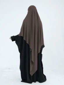 1 chiếc khăn trùm đầu Hijab bằng vải jersey màu trơn có dây buộc, tiện dụng để mặc hàng ngày cùng với áo Abaya Khimar, phù hợp cho mọi mùa. - Nhiều màu - Xem 2