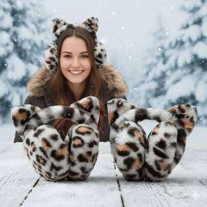 1个冬季狩猎耳罩，可爱卡通造型成人耳罩，护耳，户外保暖配件，舞蹈配件，节日礼物，温暖舒适，节日礼物