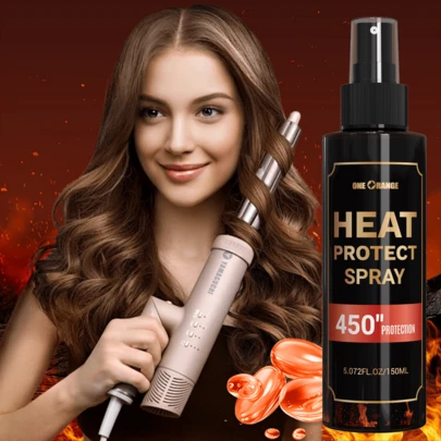 150毫升角蛋白热保护喷雾，适用于吹风机和直板夹的头发热保护剂，免洗护发素，防毛躁，柔顺亮泽，不含酒精