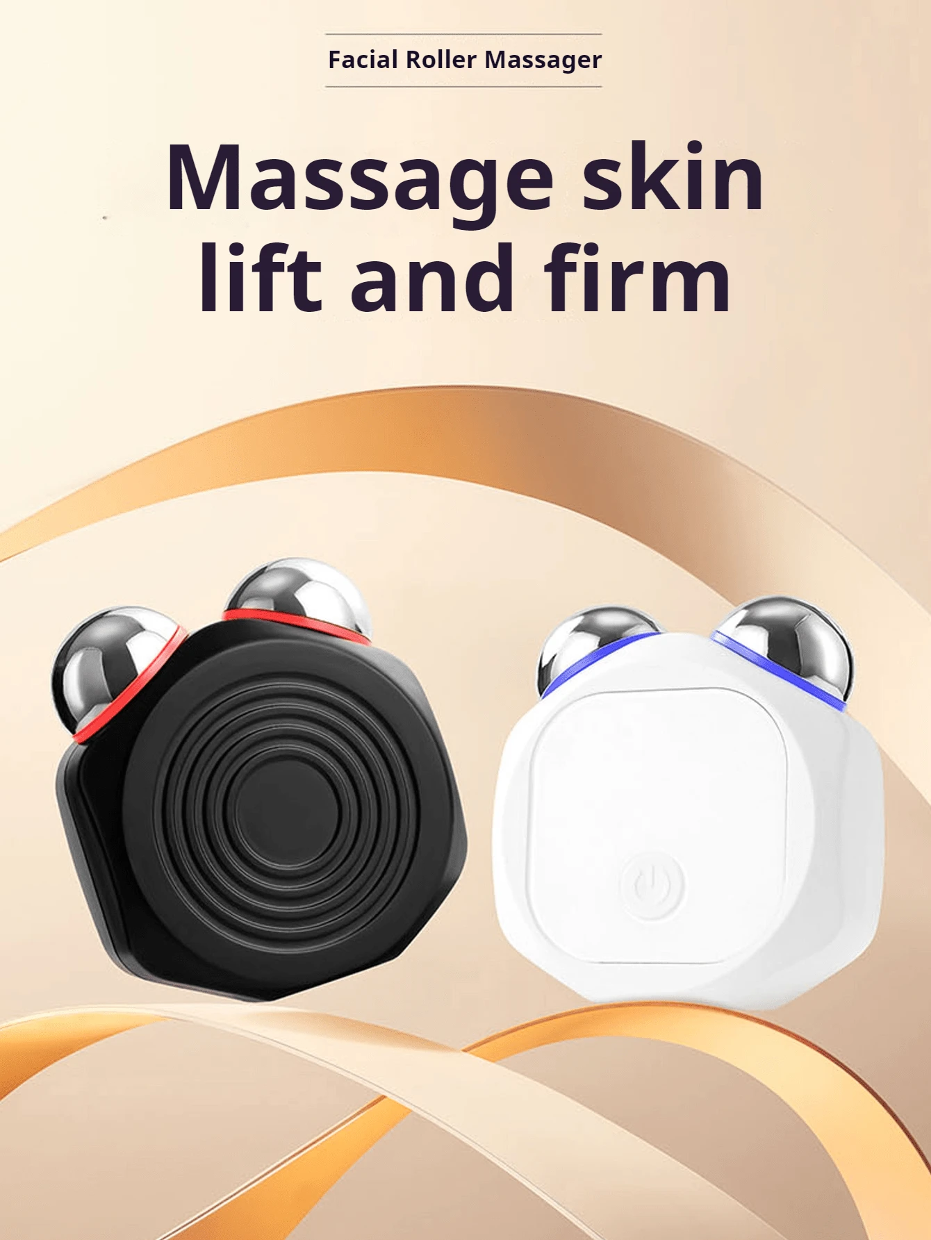 PinkSings Household Roller Massager Face, Shoulders, Neck, Eyes, And Full Body, Compact And Convenient Massager, Facial Massager, Massage S, Massage Equipment, Facial Massage, Eye Massage, Handheld Device, Portable Massager, Durable Construction - 黑色 - 查看 1