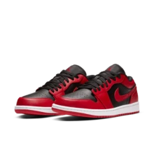Air Jordan 1 Low-Top Casual Sneakers, Men's, Red, 553558-606