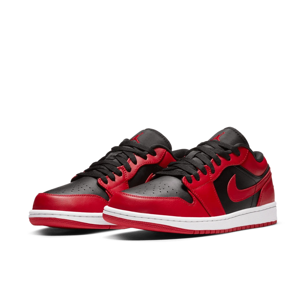 Air Jordan 1 Low-Top Casual Sneakers, Men's, Red, 553558-606