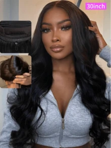 Coleen 250% Human Hair Wigs Chocolate Brown Body Wave Wig Human Hair Glueless 13x4 Lace Front Wig #2 Dark Brown Wig 13x6x1T Part Wig Pre Plucked With Baby Hair Glueless Wigs #1B Natual Color Human Hair Chocolate Brown Body Wave Lace Front Wigs For Christmas - Natural Black - View 2