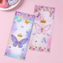 25/50个粉色蝴蝶礼品糖果包装袋，糖果袋，饼干袋，甜点，烘焙食品，巧克力，派对礼品 - 彩色 - 查看 5