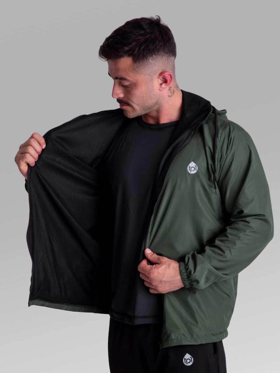 Men's Windbreaker Jacket, 100% Lined, Water Repellent, Waterproof Against Drizzle, Aspen Type One, Men's Motorcycle/Delivery Driver - 綠色 - 查看 1