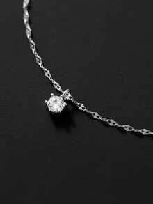 This S925 Sterling Silver Anklet Is Inlaid With A Diamond, Featuring A Fashionable Design. It Is An Ideal Gift For Valentine's Day And Birthdays, And Also A Great Choice To Give To Mothers, Girlfriends, And Best Friends.