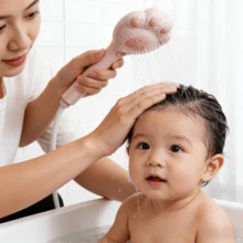 1pc Adjustable Handheld Baby Shower Head | Claw Design, 3 Massage Speeds, Suitable For Bathroom, Wall-Mounted Or Hanging, Plastic Material, For Shower Use Only