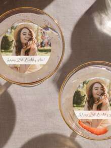 Custom Photo Birthday EDIBLE Wafer Drink Topper, Cocktail Topper, Custom Edible Drink Topper, Birthday Party Drink Toppers, Drink Toppers