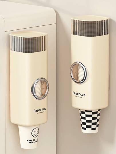 Dispensador de vasos desechables, soporte para vasos de enfriador de agua, estante de almacenamiento montado en la pared para la cocina, soporte para vasos de baño