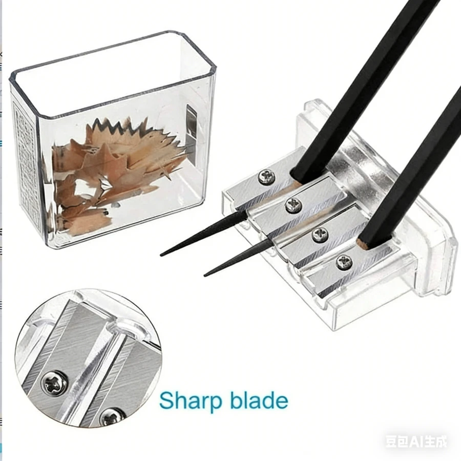 4-Hole Multi-Function Pencil Sharpener - Ideal For Students, Charcoal Pencils And Sketching! Pencils, White Sharpener, Pencil Sharpener, Back To School Season - White - View 1