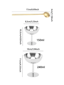 1pc Stainless Steel Dessert Plate, Ice Cream Cup, Goblet, Dessert Bowl, Salad & Fruit Bowl, Vegetable Bowl, Date Snack Cup, Salad Fruit Pudding Bowl, Cute Candle Plate, Suitable For Party/Holiday/Celebration/Family Gathering/Back To School Season - Multicolor - View 5