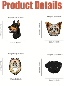 Yanxyad 4/8pcs Dog-Themed Enamel Pin Brooches - Different Dogs With Distinct Looks For Men Women Gifts - Multicolor - View 6