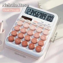 Elegant Solar-Powered Calculator - ASMR Keypress Sounds And Sunset Gradient Effect, Creates A Studying And Office Atmosphere - Sparkling Lime - View 3