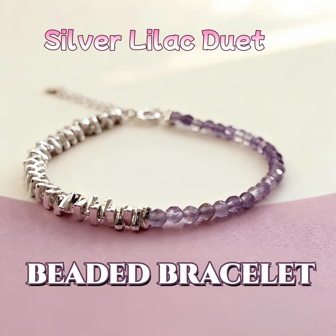 Purple Silver Bracelet: "Purple Qi Coming From The East" - A Unique And Delicate Design Bead Bracelet With A Few Ounces Of Silver, Stylish Jewelry Accessory - Multicolor - View 1