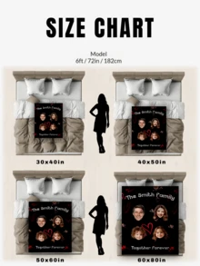 1件定制照片毯，适用于床、客厅、沙发、户外、沙滩、露营、宠物等多种场合，可个性化定制家庭/宠物/情侣文字印花床上用品毯，是圣诞节、家人、生日、朋友、女性、儿童的理想个性化礼物。 - 款式1 - 查看 8