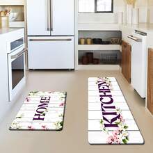 1/2/3pcs Spring Summer Daily Kitchen Rug Floral Home Decor Cotton Polyester Kitchen Mat Door Mat For Home Kitchen Bathroom Outdoor Garden Party Dining Room Decor Kitchen Carpet Kitchen Mat Door Mat Home Decor - Multicolor - View 4