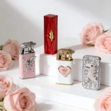 New Creative Fun Cute Lighter( Lipstick/Pink Butterfly/Cute Dinosaur/Pink Heart) - Zinc Alloy Material, Wind-Resistant Flame, And Refillable Butane System - A Must-Have For Discerning Smokers (Butane Gas Not Included) - Một cỡ - Xem 1