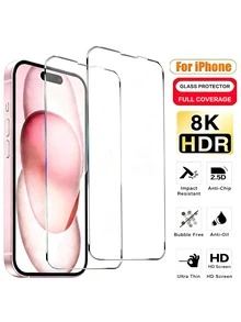 2pcs/Pack Screen Protector, Essential For Daily Protection, Office, Home Use, Made Of Waterproof Tempered Glass, Shockproof, Scratch-Resistant, Anti-Fingerprint, Full Coverage, Compatible With IPhone 17/Air/17 Pro/17 Pro Max/16 Pro Max/15 Pro Max/14 Pro Max/13/12/11 Pro Max. - Clear - View 31