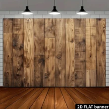 1 pieza de fondo de pared de madera vintage plano 2D - Fondo de poliéster para fotografía y decoración de fiestas - No se requiere electricidad - Disponible en varios tamaños, decoración multiusos, regalo para fiestas, material de poliéster, sin necesidad de energía - Marrón - Ver 12