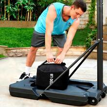 Canasta de baloncesto portátil para exterior con ruedas de 148-250 cm, canasta de baloncesto portátil con altura ajustable, tablero y base para niños/adolescentes/jóvenes en el jardín/la entrada/interior. El balón de baloncesto de alta elasticidad minimiza el ruido al impactar. - Negro - Ver 3